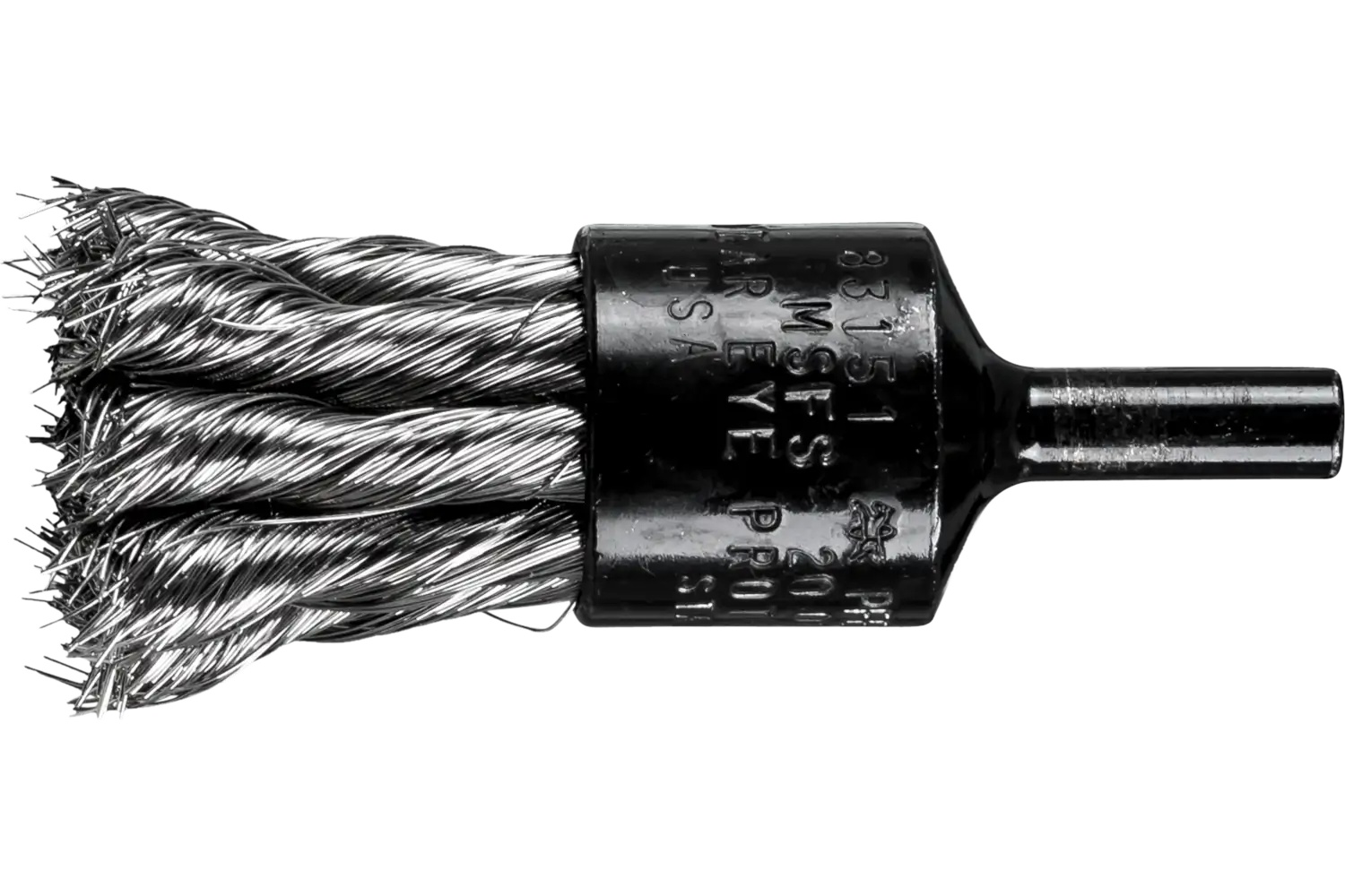 Picture of Pferd Knot Wire End Brush 3/4" Dia. Straight Cup .010 Stainless Steel 1/4" Shank